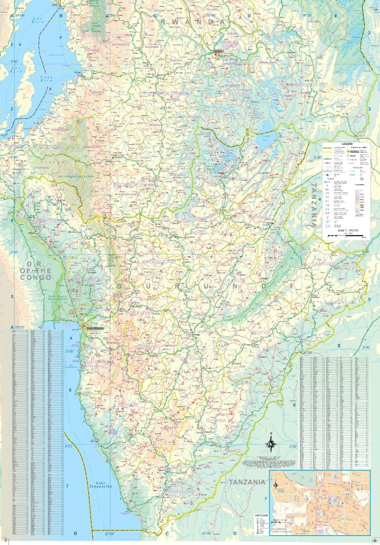 1. Burundi Wall Map 1:300,000